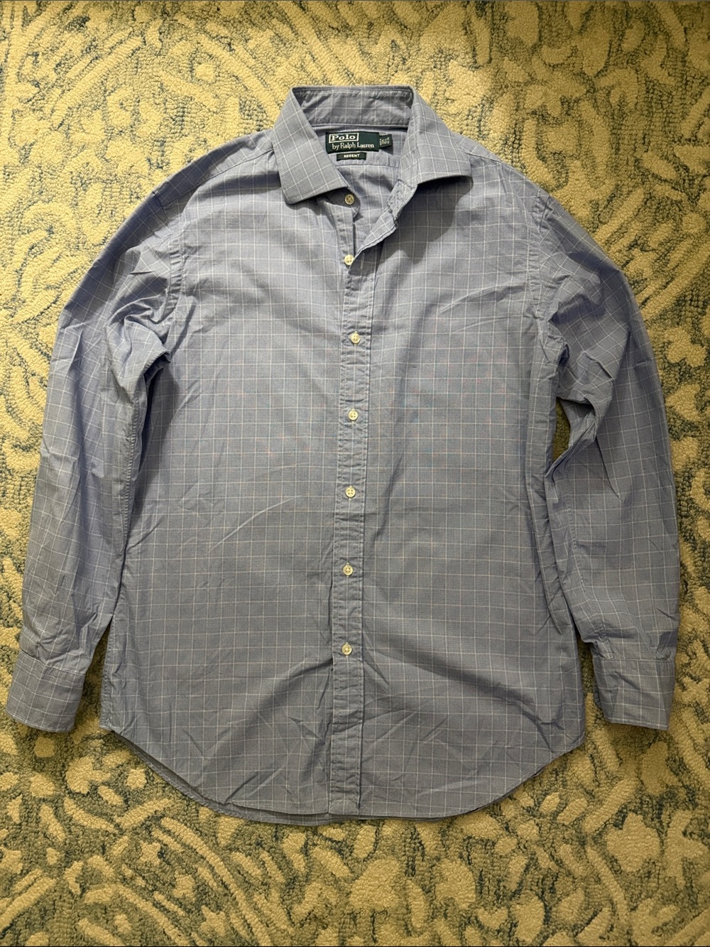 Polo by Ralph Lauren Light Blue Windowpane Dress Shirt